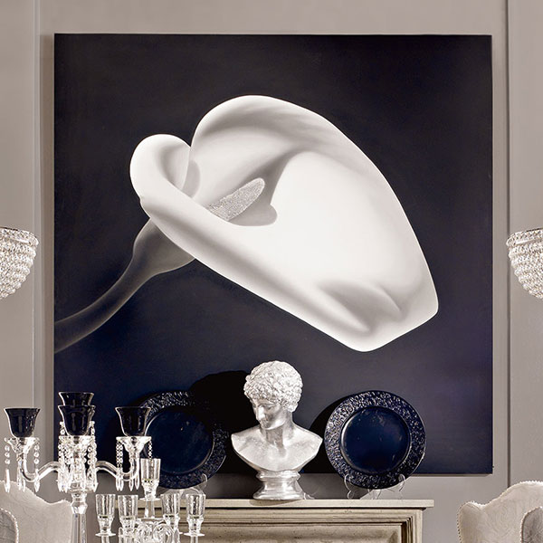 <strong>VSS12 CALLA</strong><br>
quadro con Swarovski 
180 x 180 cm<br><br>

<strong>VSS38 CALLA</strong><br>
quadro con Swarovski 
150 x 150 cm<br><br>


