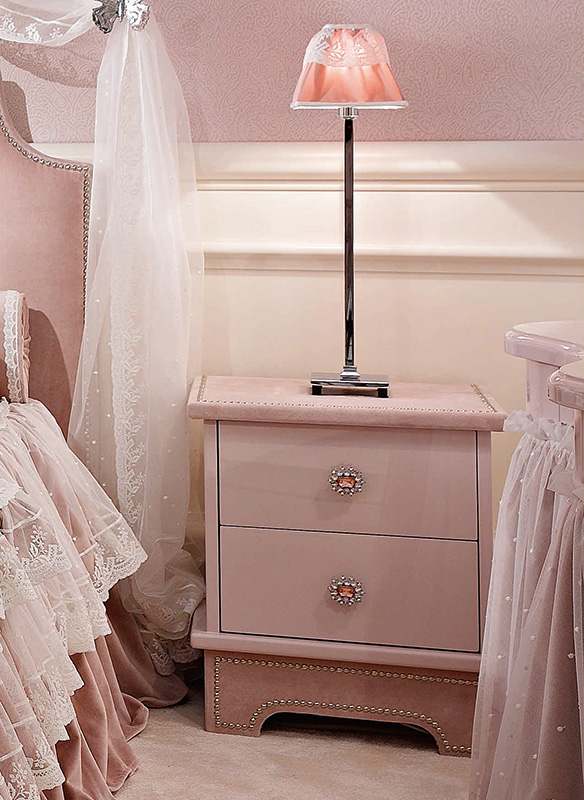 <strong>1571</strong> comodino 2 cassetti 
con fR03 maniglia gioiello grande L. 48 x P. 39 x H. 54 cm 