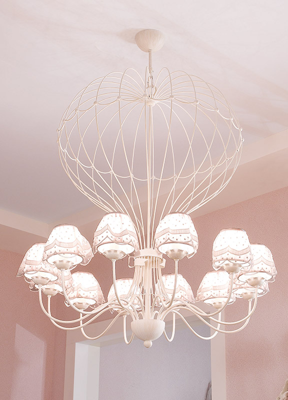 <strong>2039</strong> lampadario mongolfiera 12 luci Ø 85 x H. 105 cm