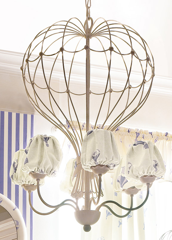 <strong>2040</strong> lampadario mongolfiera 6 luci Ø 53 x H. 77 cm