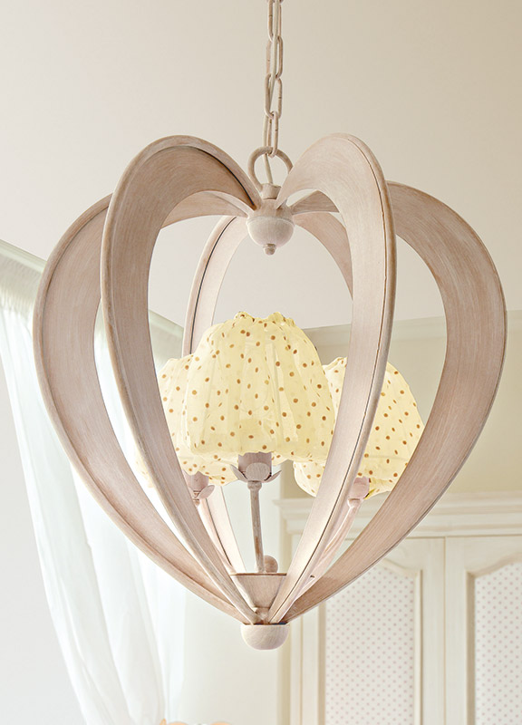 <strong>2141</strong> lampadario cuore 3 luci Ø 51 x H. 55 cm