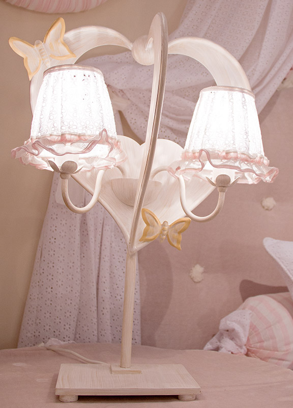 <strong>2142</strong> lumetto cuore 2 luci L. 40 x P. 22 x H. 57 cm