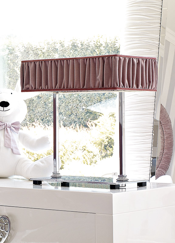 <strong>2043</strong> lampada cromo 2 luci a stelo L. 45 x P. 25 x H. 48 cm