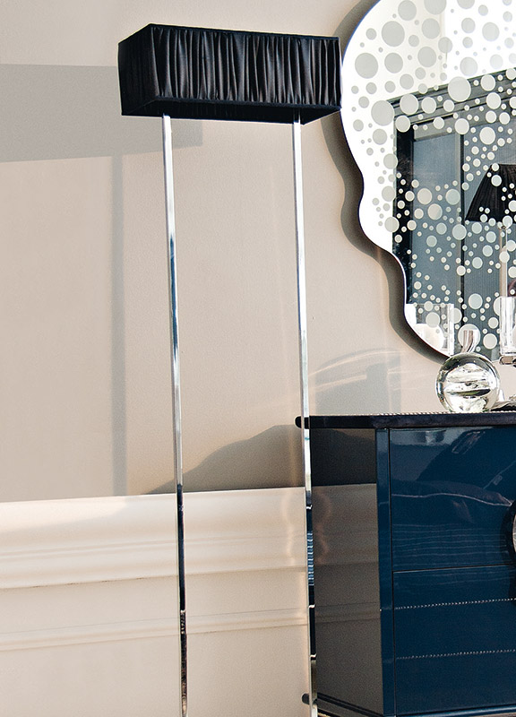 <strong>2041</strong> piantana cromo 2 luci a stelo L. 45 x P. 25 x H. 173 cm