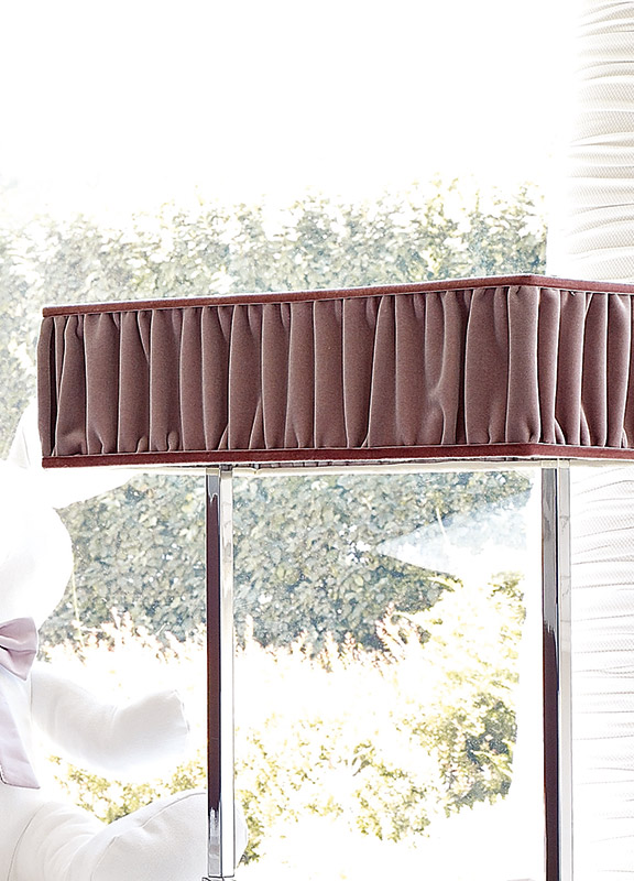 <strong>PAR17</strong> paralume rettangolare tessuto increspato 24 x 44 x H. 12 cm