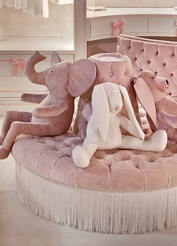 <strong>6002</strong> pouff rotondo capitonné schienale centrale Ø 120 x H. 86 H. seduta 40 cm